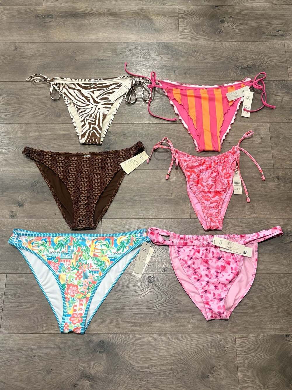 Lot of 6 No Boundaries Cheeky High Leg Bikini Bottoms Size XL